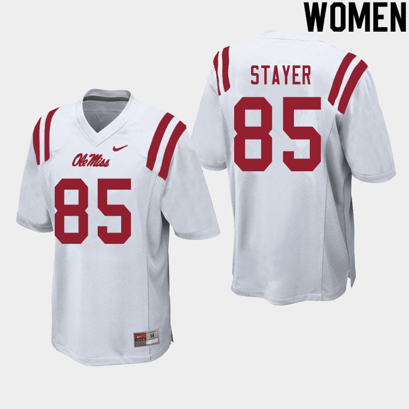 Owen Stayer Ole Miss Rebels NCAA Women's White #85 Stitched Limited College Football Jersey MJY4458HB